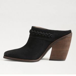 Sam Edelson Alison Mule black suede Western women's size 9 New in Box